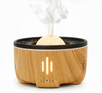 DOME™ Planet Cup Humidifier & Essential Oil Diffuser | 300ml Ultrasonic Cool Mist, Whisper-Quiet, LED Night Light, Auto Shut-Off, USB Powered – Brown/Black
