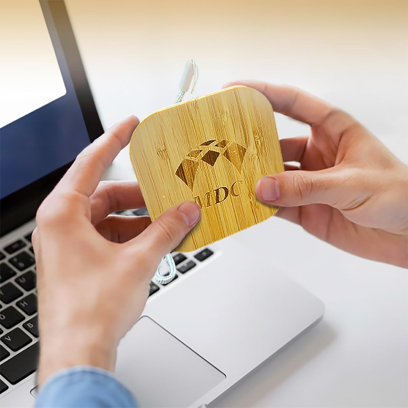 Bamboo Charging Multi - Data Cable Storage Box 60W Fast Charging for Smartphones and Tablets with USB-C Connectivity