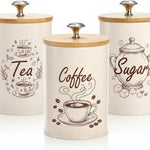 Coffee Tea Sugar Canisters Set of 3 | DOME