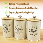 Coffee Tea Sugar Canisters Set of 3 | DOME