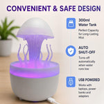 Modern Dome™ Jellyfish Rain Cloud Humidifier | 300ml Aroma Diffuser with 7-Color RGB LED Night Light, Whisper-Quiet & Auto Shut-Off