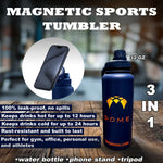 Insulated Water Bottle with Magnetic Phone Holder – Leakproof Stainless Steel Thermos Flask – Hot 12 H/Cold 24 H – Gym, Office & Outdoor Use - 32 oz
