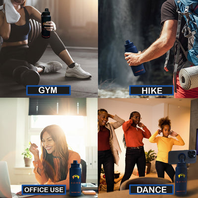 Insulated Water Bottle with Magnetic Phone Holder – Leakproof Stainless Steel Thermos Flask – Hot 12 H/Cold 24 H – Gym, Office & Outdoor Use - 32 oz