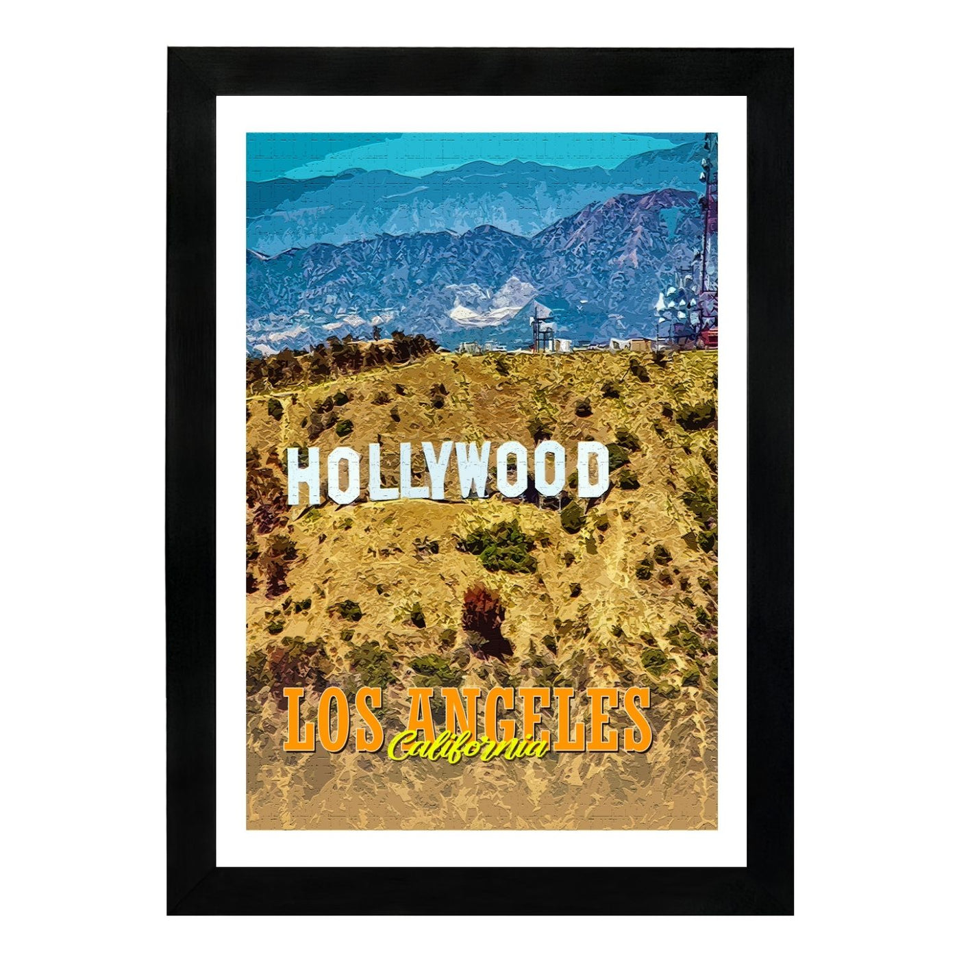 MD Art Collections Old City Posters – Vintage Travel Wall Art Prints, Pick Your Iconic Cities with A4/A3 with Black or Mahogany Wood PVC frame