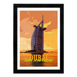 MD Art Collections Old City Posters – Vintage Travel Wall Art Prints, Pick Your Iconic Cities with A4/A3 with Black or Mahogany Wood PVC frame