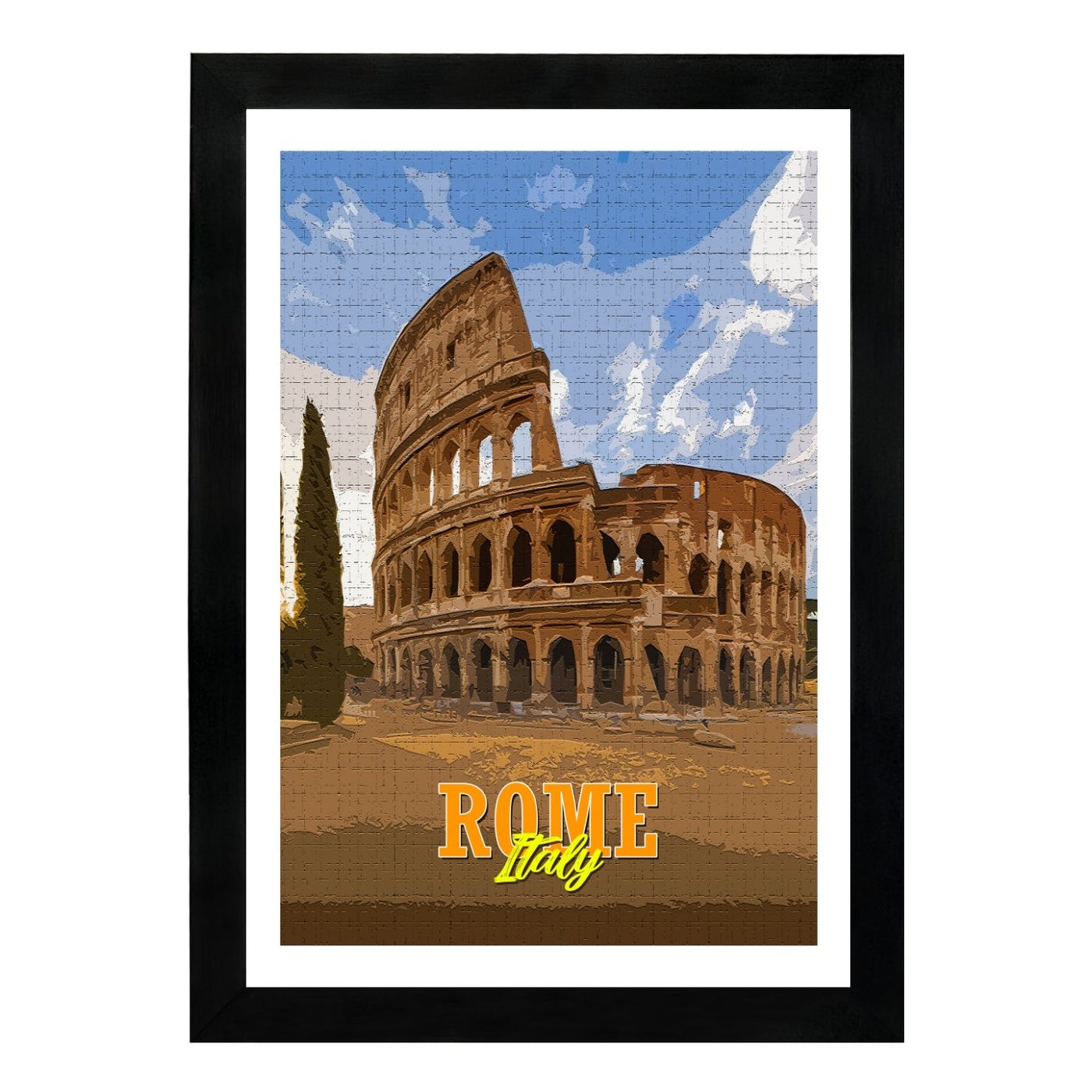 MD Art Collections Old City Posters – Vintage Travel Wall Art Prints, Pick Your Iconic Cities with A4/A3 with Black or Mahogany Wood PVC frame