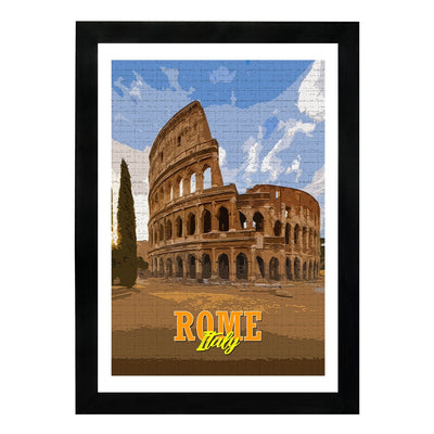 MD Art Collections Old City Posters – Vintage Travel Wall Art Prints, Pick Your Iconic Cities with A4/A3 with Black or Mahogany Wood PVC frame