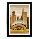 MD Art Collections Old City Posters – Vintage Travel Wall Art Prints, Pick Your Iconic Cities with A4/A3 with Black or Mahogany Wood PVC frame