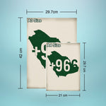 MD Art Collections – Vintage Travel Wall Art Print – Country Code (A4/A3, with PVC Frame)