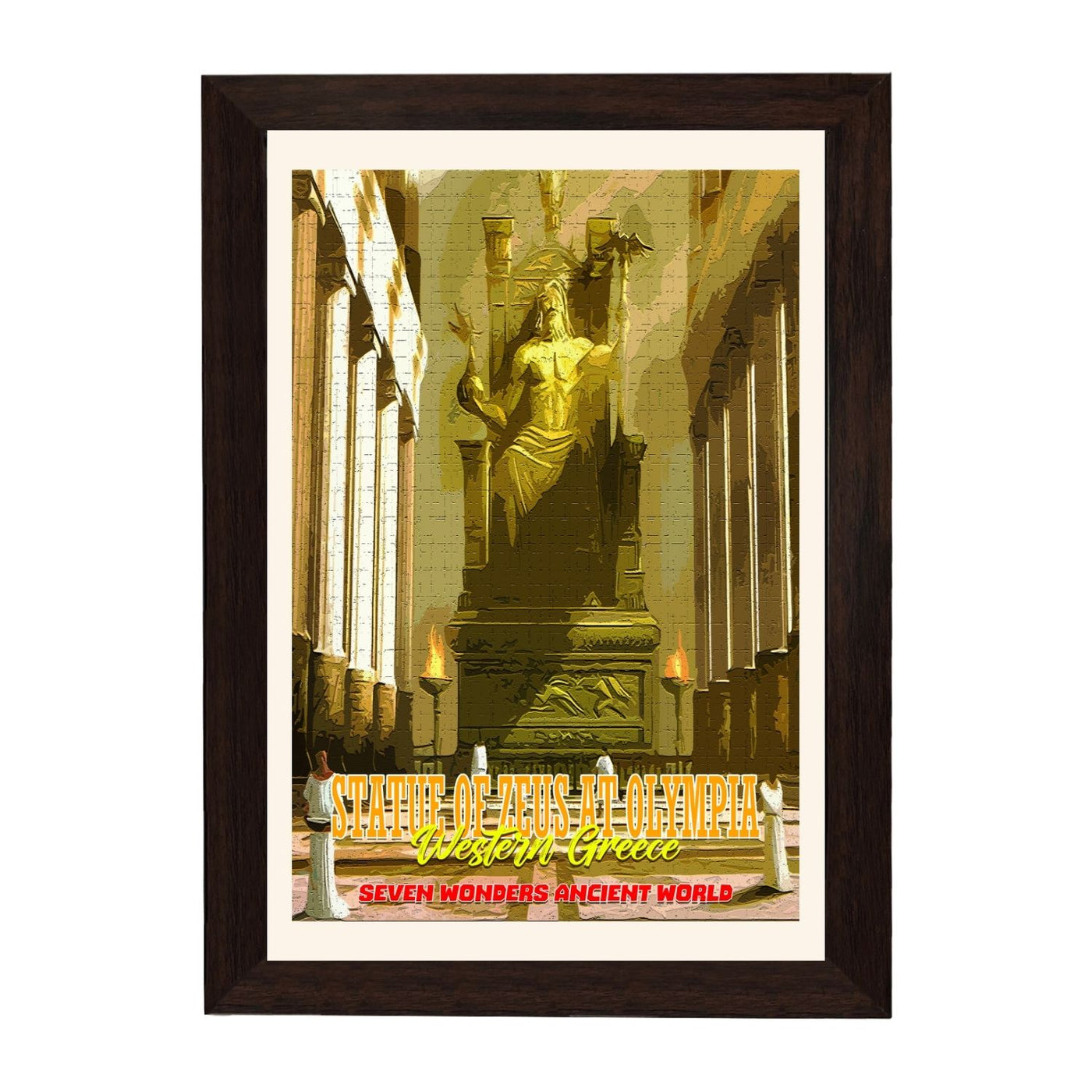 MD Art Collections – Seven Wonders of the Ancient World Wall Art – A4/A3 PVC Frame | Great Pyramid of Giza, Hanging Gardens of Babylon, Statue of Zeus, Temple of Artemis, Mausoleum at Halicarnassus, Colossus of Rhodes, Lighthouse of Alexandria