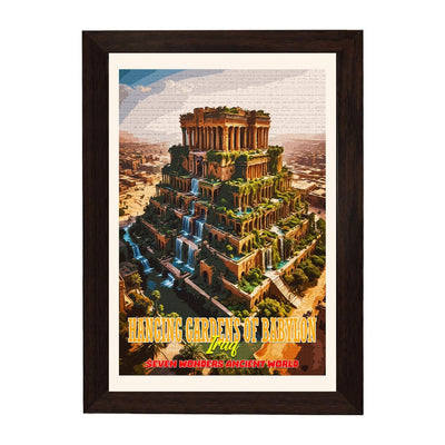 MD Art Collections – Seven Wonders of the Ancient World Wall Art – A4/A3 PVC Frame | Great Pyramid of Giza, Hanging Gardens of Babylon, Statue of Zeus, Temple of Artemis, Mausoleum at Halicarnassus, Colossus of Rhodes, Lighthouse of Alexandria