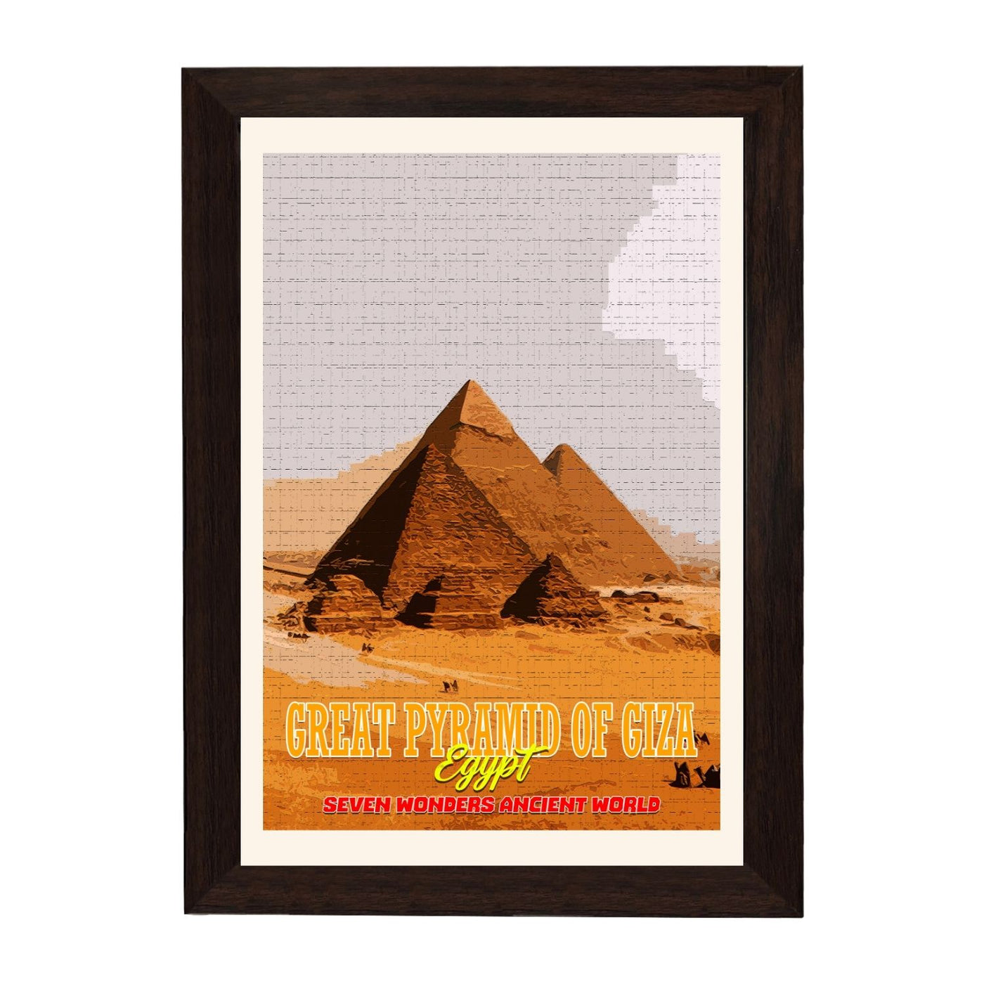 MD Art Collections – Seven Wonders of the Ancient World Wall Art – A4/A3 PVC Frame | Great Pyramid of Giza, Hanging Gardens of Babylon, Statue of Zeus, Temple of Artemis, Mausoleum at Halicarnassus, Colossus of Rhodes, Lighthouse of Alexandria