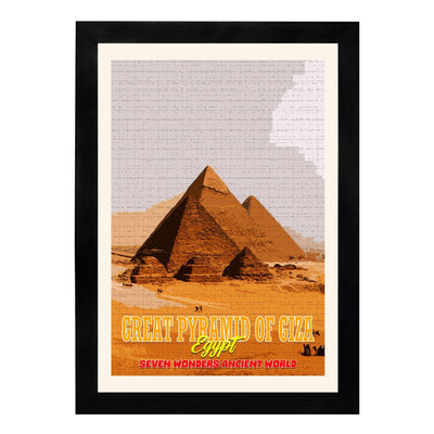 MD Art Collections – Seven Wonders of the Ancient World Wall Art – A4/A3 PVC Frame | Great Pyramid of Giza, Hanging Gardens of Babylon, Statue of Zeus, Temple of Artemis, Mausoleum at Halicarnassus, Colossus of Rhodes, Lighthouse of Alexandria