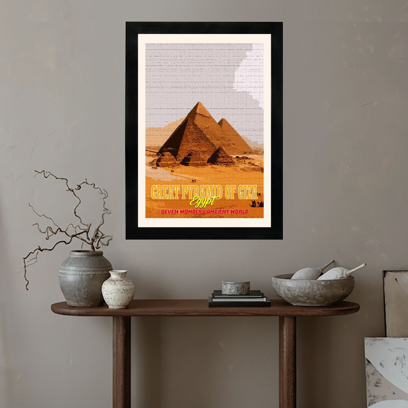 MD Art Collections – Seven Wonders of the Ancient World Wall Art – A4/A3 PVC Frame | Great Pyramid of Giza, Hanging Gardens of Babylon, Statue of Zeus, Temple of Artemis, Mausoleum at Halicarnassus, Colossus of Rhodes, Lighthouse of Alexandria