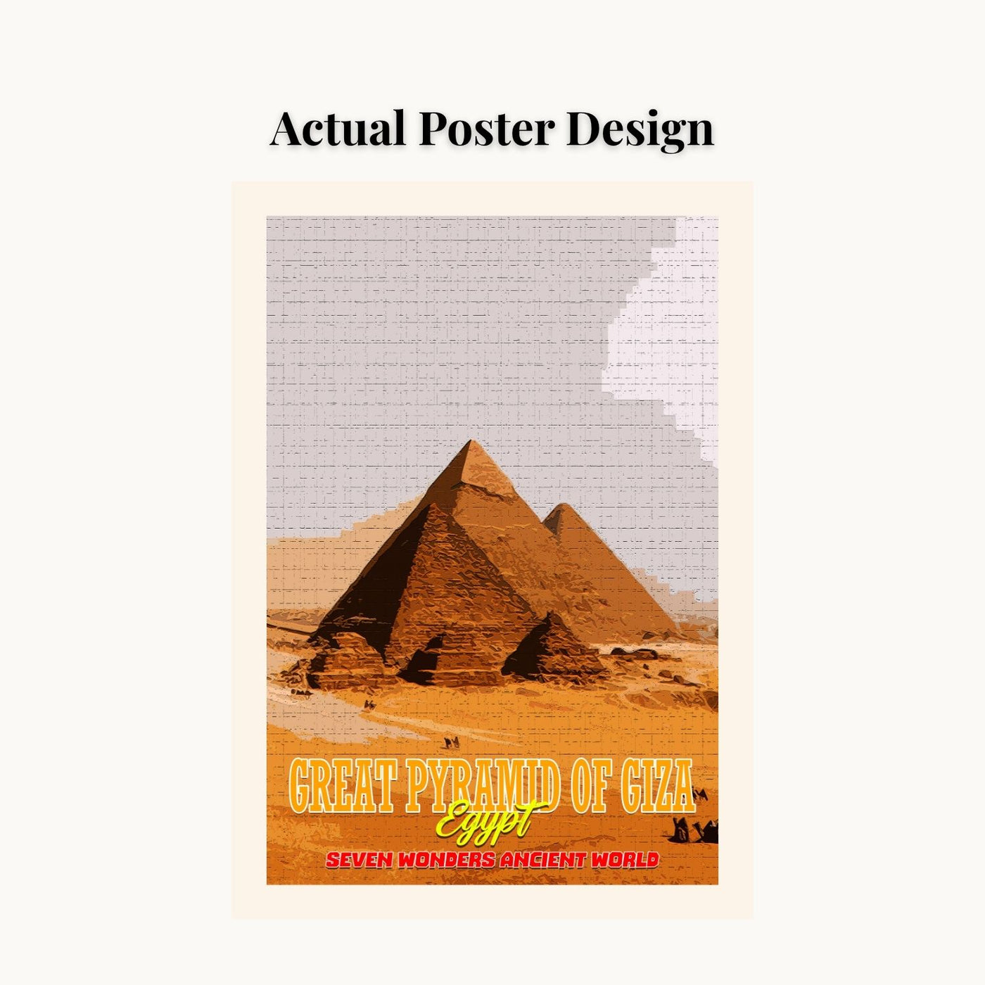 MD Art Collections – Seven Wonders of the Ancient World Wall Art – A4/A3 PVC Frame | Great Pyramid of Giza, Hanging Gardens of Babylon, Statue of Zeus, Temple of Artemis, Mausoleum at Halicarnassus, Colossus of Rhodes, Lighthouse of Alexandria