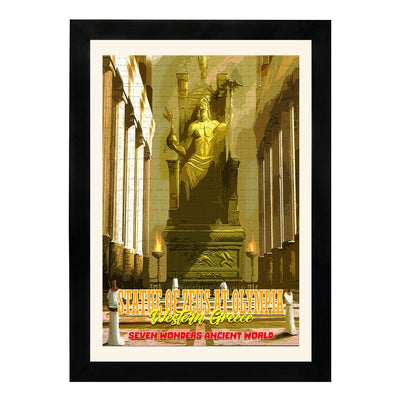 MD Art Collections – Seven Wonders of the Ancient World Wall Art – A4/A3 PVC Frame | Great Pyramid of Giza, Hanging Gardens of Babylon, Statue of Zeus, Temple of Artemis, Mausoleum at Halicarnassus, Colossus of Rhodes, Lighthouse of Alexandria