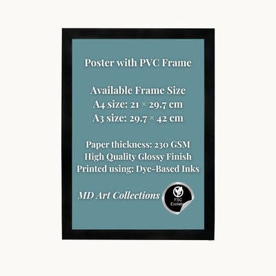 MD Art Collections | Religious Places of Saudi Arabia Wall Art – Mecca, The Grand Mosque, Mount Arafat, Jabal al-Nour, Medina & Diriyah | A4/A3 with Black or Mahogany Wood PVC Frame