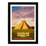MD Art Collections - New Seven Wonders of the World Wall Art Collection – Great Wall, Petra, Machu Picchu, Chichén Itzá, Colosseum & Taj Mahal | A4/A3 with Black or Mahogany Wood PVC Frame