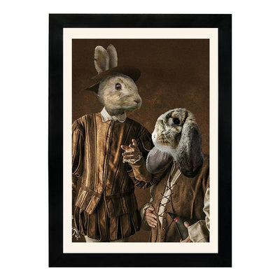 MD Art Collections – Wall Art for Living Room Animals Collection: Swan, Duck, Black Cat, Owl, Seven Cranes, Sika Deer, Swan Green, Bunny & Rabbit, Giraffe (A4/A3 with Black or Mahogany Wood PVC Frames)