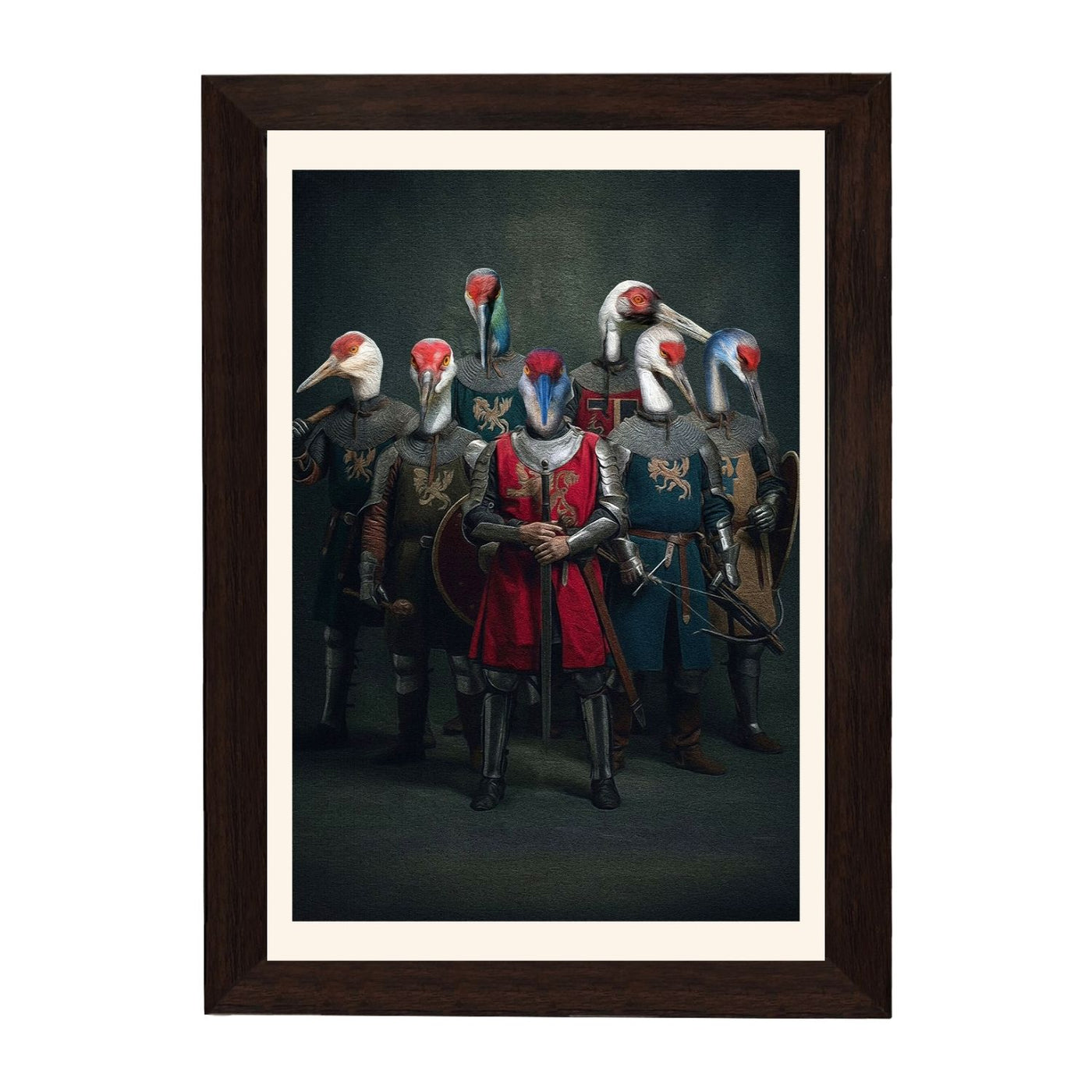 MD Art Collections – Wall Art for Living Room Animals Collection: Swan, Duck, Black Cat, Owl, Seven Cranes, Sika Deer, Swan Green, Bunny & Rabbit, Giraffe (A4/A3 with Black or Mahogany Wood PVC Frames)