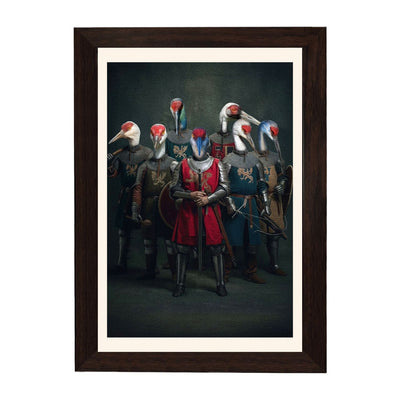 MD Art Collections – Wall Art for Living Room Animals Collection: Swan, Duck, Black Cat, Owl, Seven Cranes, Sika Deer, Swan Green, Bunny & Rabbit, Giraffe (A4/A3 with Black or Mahogany Wood PVC Frames)