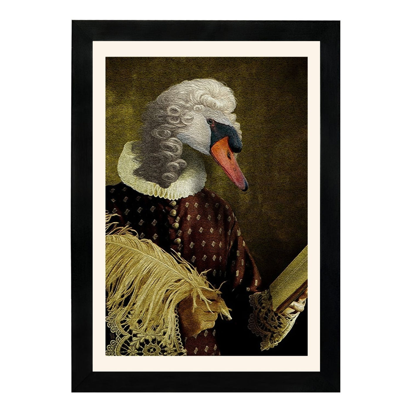 MD Art Collections – Wall Art for Living Room Animals Collection: Swan, Duck, Black Cat, Owl, Seven Cranes, Sika Deer, Swan Green, Bunny & Rabbit, Giraffe (A4/A3 with Black or Mahogany Wood PVC Frames)