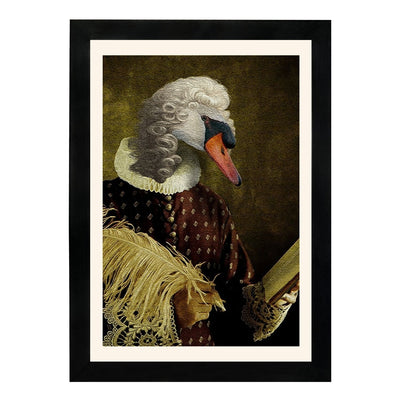 MD Art Collections – Wall Art for Living Room Animals Collection: Swan, Duck, Black Cat, Owl, Seven Cranes, Sika Deer, Swan Green, Bunny & Rabbit, Giraffe (A4/A3 with Black or Mahogany Wood PVC Frames)