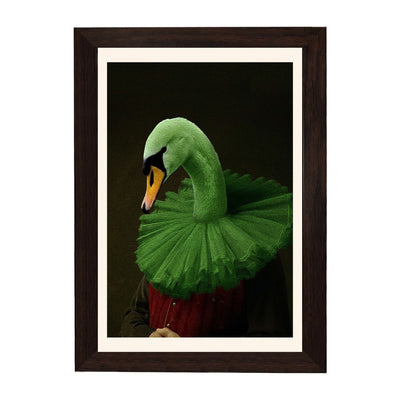 MD Art Collections – Wall Art for Living Room Animals Collection: Swan, Duck, Black Cat, Owl, Seven Cranes, Sika Deer, Swan Green, Bunny & Rabbit, Giraffe (A4/A3 with Black or Mahogany Wood PVC Frames)