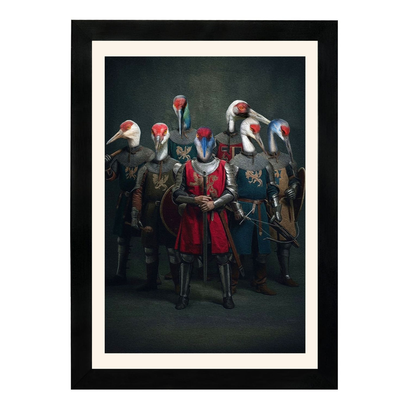 MD Art Collections – Wall Art for Living Room Animals Collection: Swan, Duck, Black Cat, Owl, Seven Cranes, Sika Deer, Swan Green, Bunny & Rabbit, Giraffe (A4/A3 with Black or Mahogany Wood PVC Frames)