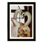 MD Art Collections – Wall Art for Living Room Animals Collection: Swan, Duck, Black Cat, Owl, Seven Cranes, Sika Deer, Swan Green, Bunny & Rabbit, Giraffe (A4/A3 with Black or Mahogany Wood PVC Frames)