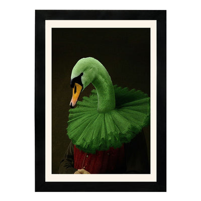 MD Art Collections – Wall Art for Living Room Animals Collection: Swan, Duck, Black Cat, Owl, Seven Cranes, Sika Deer, Swan Green, Bunny & Rabbit, Giraffe (A4/A3 with Black or Mahogany Wood PVC Frames)