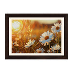 MD Art Collections – Nature Abstract Wall Art | Blue Tree, Lake, White Daisy, White Flower & Red Birch Tree – A3/A4 with Black or Mahogany Wood Frame
