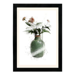 MD Art Collections | Minimalist Abstract Wall Art – Sage Green, Watercolor Green, Beige Flower, Wildflower & Green | A4/A3 Black or Mahogany Wood PVC Frame