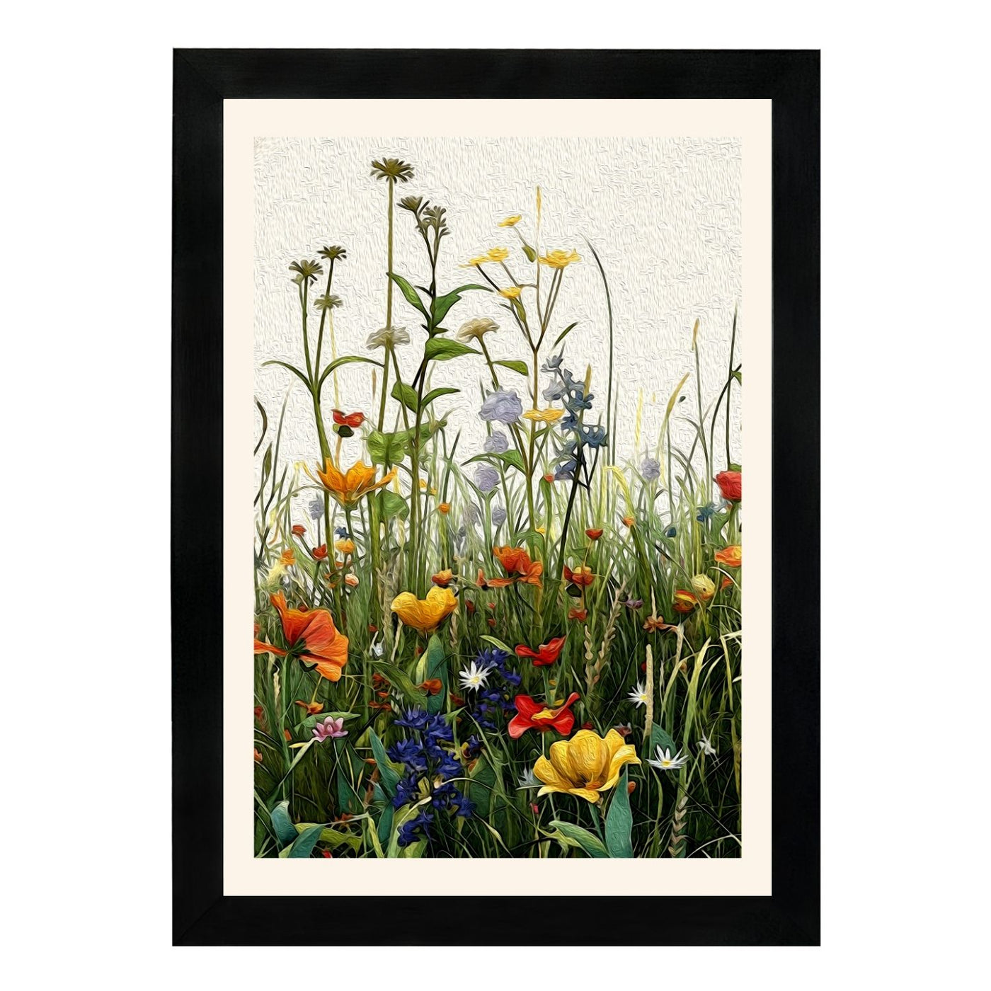 MD Art Collections | Minimalist Abstract Wall Art – Sage Green, Watercolor Green, Beige Flower, Wildflower & Green | A4/A3 Black or Mahogany Wood PVC Frame