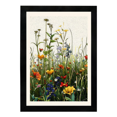 MD Art Collections | Minimalist Abstract Wall Art – Sage Green, Watercolor Green, Beige Flower, Wildflower & Green | A4/A3 Black or Mahogany Wood PVC Frame