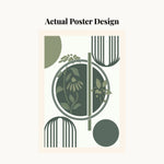MD Art Collections | Minimalist Abstract Wall Art – Sage Green, Watercolor Green, Beige Flower, Wildflower & Green | A4/A3 Black or Mahogany Wood PVC Frame