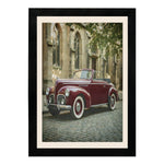 MD Art Collections - Vintage Cars Wall Art – Red, Black & Yellow, Blue, Black, Maroon Classic Car Prints | A4/A3 | PVC Black or Mahogany Wood Frame