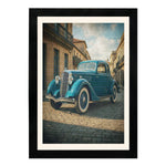 MD Art Collections - Vintage Cars Wall Art – Red, Black & Yellow, Blue, Black, Maroon Classic Car Prints | A4/A3 | PVC Black or Mahogany Wood Frame