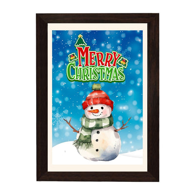 MD Art Collections - Christmas Wall Art Collection – Santa Claus, Christmas Truck, Trees, Snowman, Reindeer, Card & Decorations | A4/A3 | PVC Black or Mahogany Wood Frame