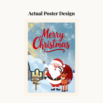 MD Art Collections - Christmas Wall Art Collection – Santa Claus, Christmas Truck, Trees, Snowman, Reindeer, Card & Decorations | A4/A3 | PVC Black or Mahogany Wood Frame