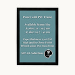 MD Art Collections - Christmas Wall Art Collection – Santa Claus, Christmas Truck, Trees, Snowman, Reindeer, Card & Decorations | A4/A3 | PVC Black or Mahogany Wood Frame