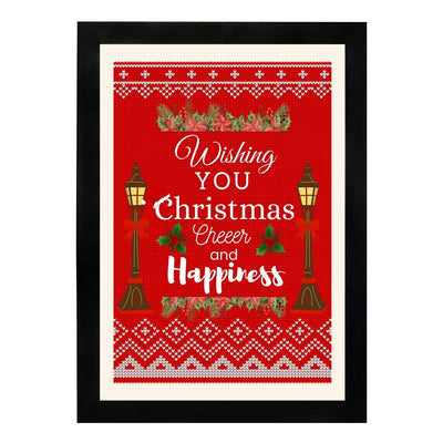 MD Art Collections - Christmas Wall Art Collection – Santa Claus, Christmas Truck, Trees, Snowman, Reindeer, Card & Decorations | A4/A3 | PVC Black or Mahogany Wood Frame