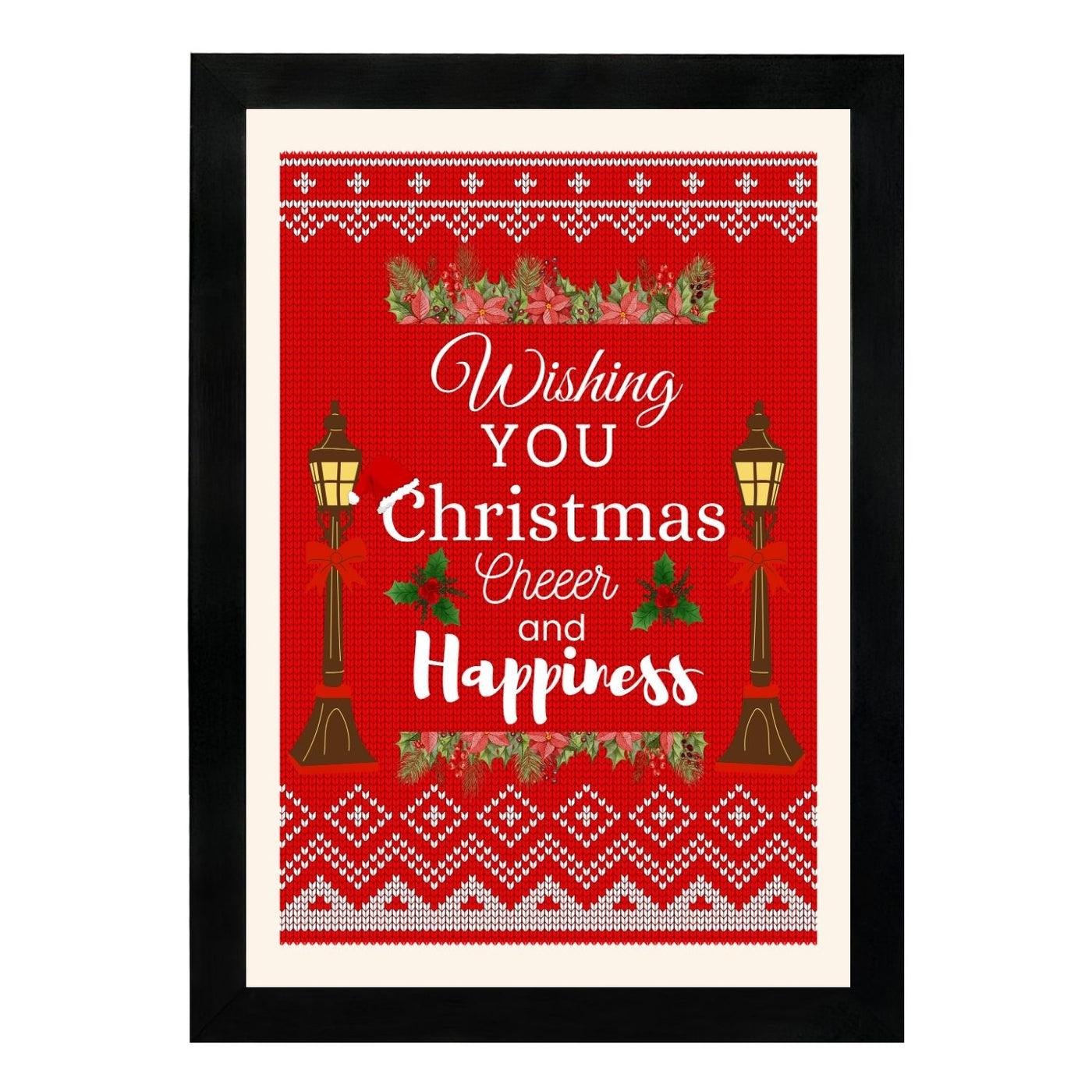 MD Art Collections - Christmas Wall Art Collection – Santa Claus, Christmas Truck, Trees, Snowman, Reindeer, Card & Decorations | A4/A3 | PVC Black or Mahogany Wood Frame