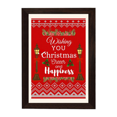 MD Art Collections - Christmas Wall Art Collection – Santa Claus, Christmas Truck, Trees, Snowman, Reindeer, Card & Decorations | A4/A3 | PVC Black or Mahogany Wood Frame