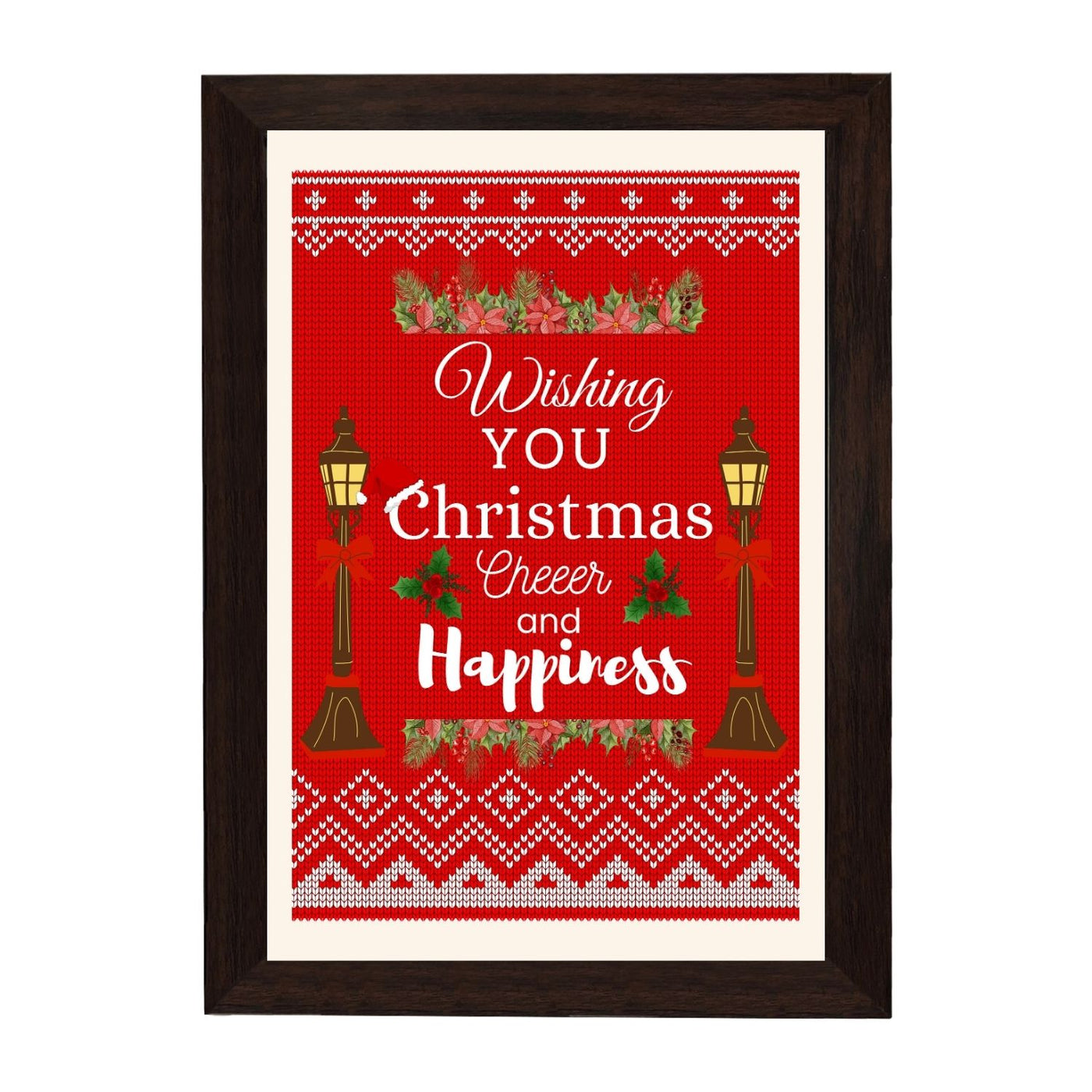 MD Art Collections - Christmas Wall Art Collection – Santa Claus, Christmas Truck, Trees, Snowman, Reindeer, Card & Decorations | A4/A3 | PVC Black or Mahogany Wood Frame