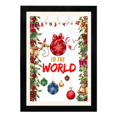 MD Art Collections - Christmas Wall Art Collection – Santa Claus, Christmas Truck, Trees, Snowman, Reindeer, Card & Decorations | A4/A3 | PVC Black or Mahogany Wood Frame