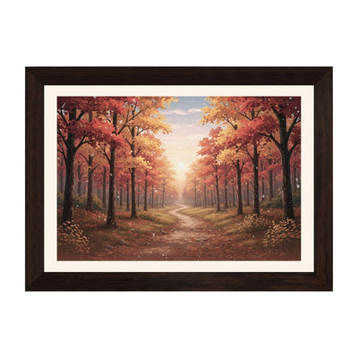 MD Art Collections – Retro Countryside Wall Art | Autumn, Coastal, Village, Wildflower & Mountain Scenes | A4/A3 Black or Mahogany Wood PVC Frame
