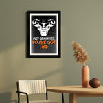 MD Art Collections - Motivational Gym Wall Art A4/A3 PVC Black/Mahogany Wood Frame