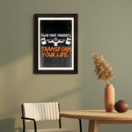 MD Art Collections - Motivational Gym Wall Art A4/A3 PVC Black/Mahogany Wood Frame
