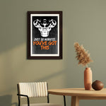 MD Art Collections - Motivational Gym Wall Art A4/A3 PVC Black/Mahogany Wood Frame